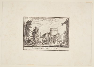 Metellas grav eller begge Capo di Bove af Philothée Francois Duflos