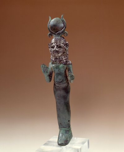 Orientalske oldsager: fønikisk gudinde. Statuette af bronze og sølv. 700-600 f.Kr. Paris, Louvre-museet af Phoenician