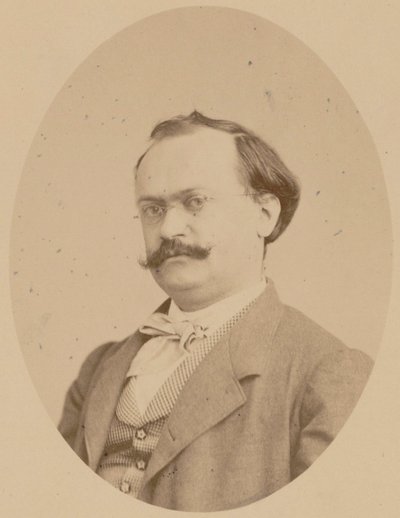 Portræt af komponisten Charles Lecocq 1832-1918, 1866. af Photo studio A. Legras.