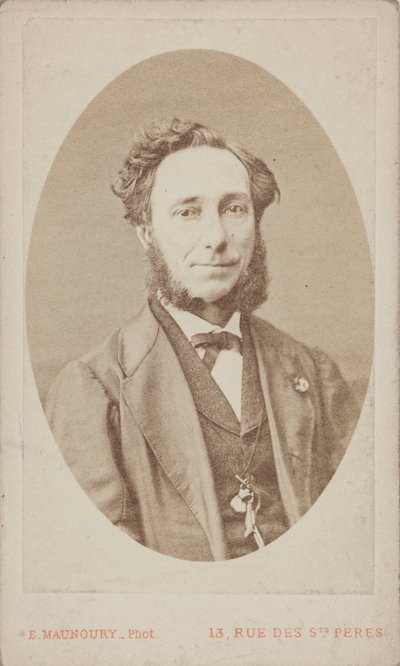 Portræt af violinisten og komponisten Camillo Sivori 1815-1894. af Photo studio Eugène Maunoury.