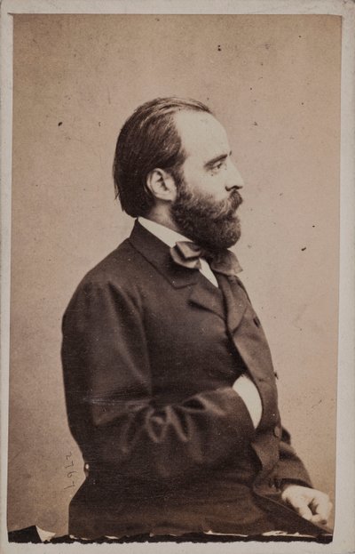 Portræt af dirigenten og komponisten Angelo Mariani 1821-1873. af Photo studio Giulio Rossi and Giovan