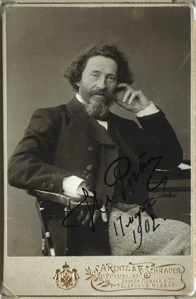 Portræt af kunstneren Ilya Repin 1844-1930 af Photo studio H. Rentz and F.