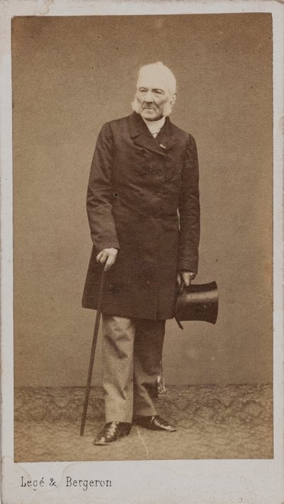 Portræt af komponisten Gustave Vogt 1781-1870. af Photo studio Legé and Bergeron.