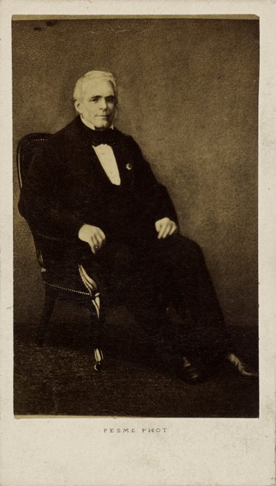 Portræt af dramatikeren og librettisten Eugène Scribe 1791-1861, 1860-1861. af Photo studio Paul Émile Pesme.