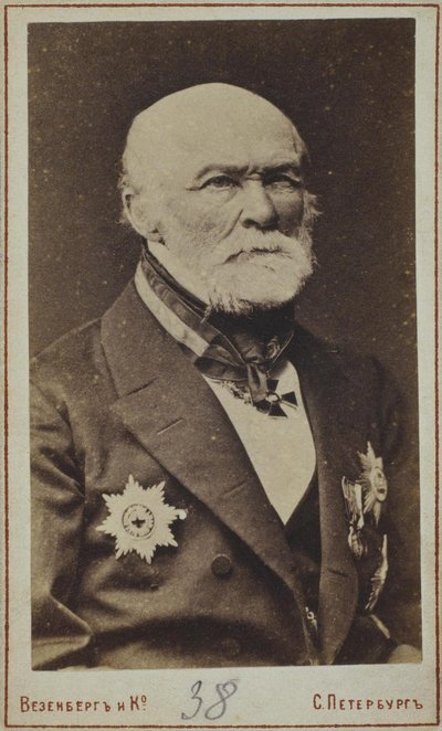 Portræt af Nikolay Ivanovich Pirogov 1810-1881 af Photo studio Wesenberg