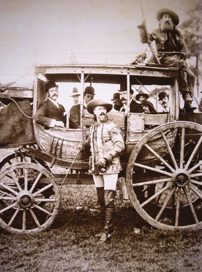 Buffalo Bill Cody (1846-1917) og hans Deadwood træner (s/h foto) af Photographer American