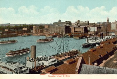 Circular Quay, Sydney (farvet foto) af Photographer Australian