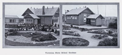 Victorian State School Gardens (s/h-billede) af Photographer Australian