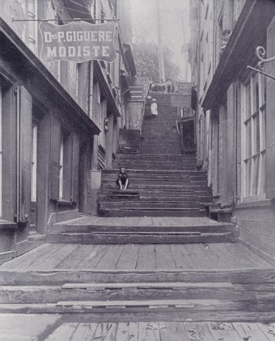 Canada: Break-neck Stairs, Quebec (s/h foto) af Photographer Canadian
