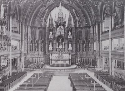 Interiør Notre Dame Cathedral, Montreal (s/h foto) af Photographer Canadian