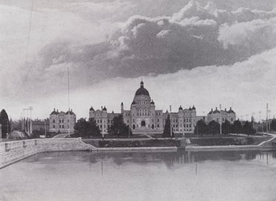 Parliament Buildings, Victoria, British Columbia (s/h-billede) af Photographer Canadian