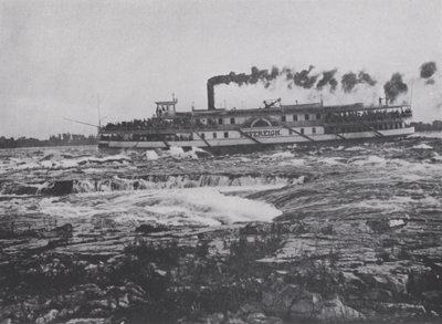 Skydning af Lachine Rapids, River St Lawrence (s/h foto) af Photographer Canadian