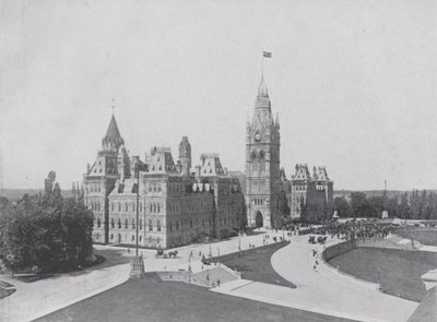 The Central Block, Parliament Buildings, Ottawa (s/h-billede) af Photographer Canadian
