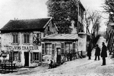 Cabaret des Assassins, Cabaret du Lapin Agile, Rue des Saules (s/h-billede) af Photographer French