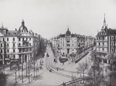 Charlottenburg, Kurfürstendamm, hjørnet af Uhlandstrasse og Grolmanstrasse (s/h foto) af Photographer German
