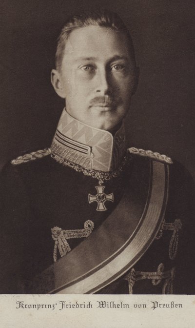Kronprins Wilhelm, ældste søn af Kejser Wilhelm II af Tyskland (s/h foto) af Photographer German