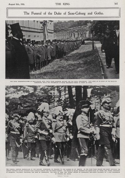 Begravelse af Alfred, hertug af Sachsen-Coburg og Gotha, anden søn af dronning Victoria og prins Albert, Coburg, Tyskland af Photographer German