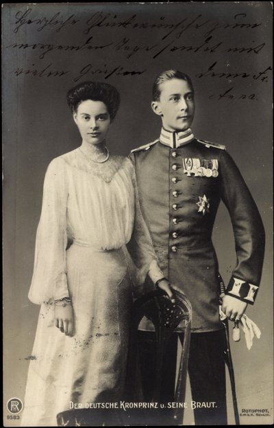 Tysk kronprins med brud, Friedrich Wilhelm, RPH af Photographer German