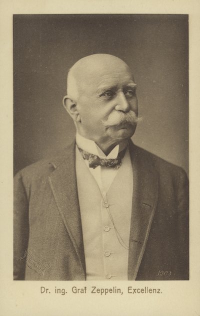 Graf Ferdinand von Zeppelin, tysk luftskibsdesigner og konstruktør (s/h foto) af Photographer German