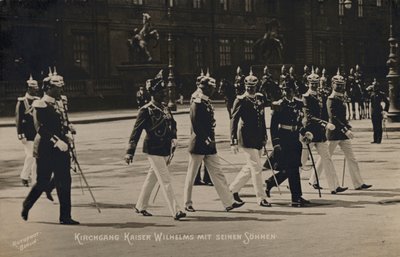 Kaiser Wilhelm II og hans sønner (s/h foto) af Photographer German