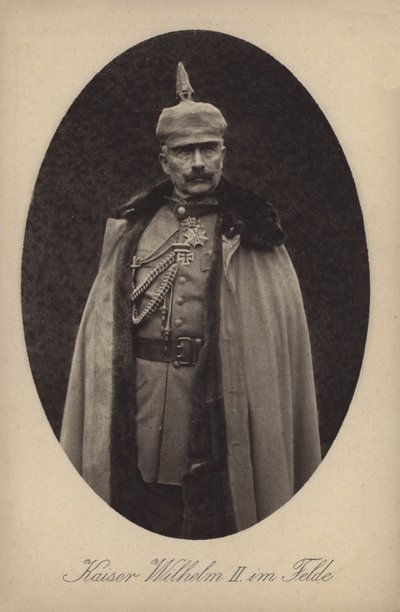 Kaiser Wilhelm II af Tyskland i militæruniform (s/h foto) af Photographer German