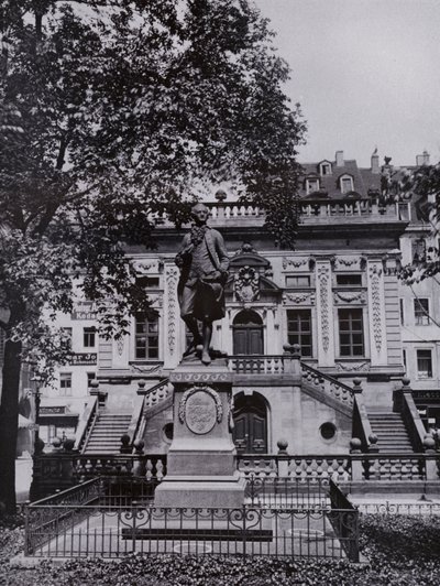 Leipzig: Goethe-monumentet på Naschmarkt (s/h-foto) af Photographer German