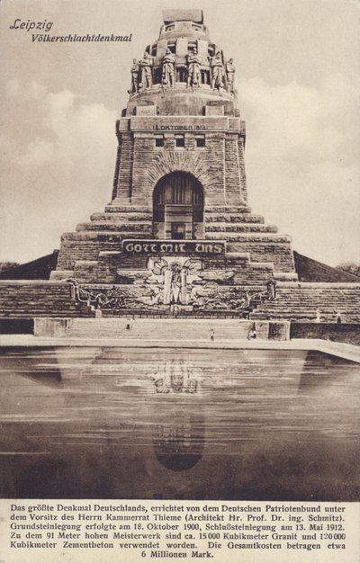 Monument til slaget om nationerne (1813), Leipzig, Tyskland (s/h-foto) af Photographer German