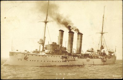 Foto Krigsskibe Tyskland, S. M. S. Berlin af Photographer German