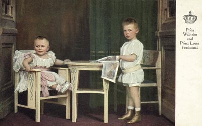 Prins Wilhelm og Prins Louis Ferdinand af Tyskland (farvefoto) af Photographer German