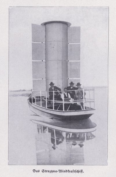 Struzyna, vinddrevet båd med en Flettner rotor (s/h foto) af Photographer German