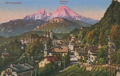 Watzmann-bjerget i Berchtesgaden, Tyskland. Postkort sendt i 1913. af Photographer German