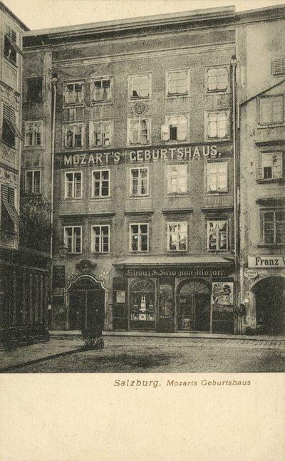 Wolfgang Amadeus Mozarts fødested, Salzburg (s/h foto) af Photographer German
