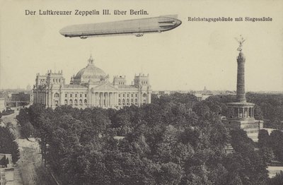 Zeppelin LZ III flyver over Berlin (s/h foto) af Photographer German