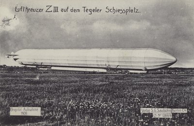 Zeppelin LZ III på Tegel skydebanen, Berlin (s/h foto) af Photographer German