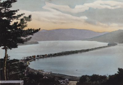 Japan, ca. 1912: Amano-Hashidate en af tre mest bemærkelsesværdige scener i Japan; Cirka 80 miles fra Kyoto (foto) af Photographer Japanese