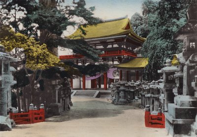 Japan, ca. 1912: Kasuga Shinto-templet grundlagt i 767 i Nara, nær Kyoto (foto) af Photographer Japanese