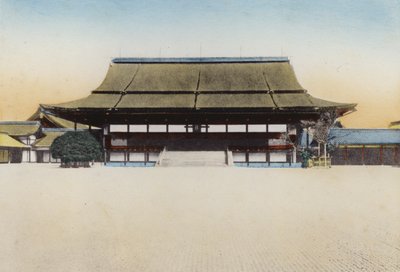 Japan, ca. 1912: Shishinden Hall i Kyoto-paladset, blev brugt til nytårspublikum og andre store ceremonier; Indsættelsen af den nuværende kejser blev afholdt her i 1868, Kyoto (foto) af Photographer Japanese