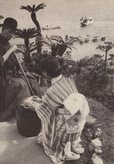 Japansk forretningsmand og hans sekretær tager stenografiske noter (s/h-billede) af Photographer Japanese