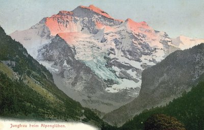 Alpenglow, Jungfrau, Schweiz (farvefoto) af Photographer Swiss