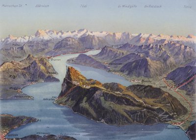 Burgenstock og Luzernsøen (farvefoto) af Photographer Swiss