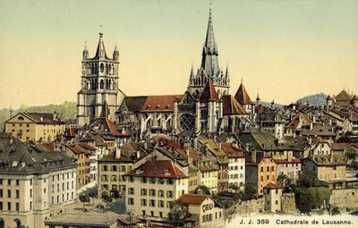 Katedralen i Lausanne (farvefoto) af Photographer Swiss
