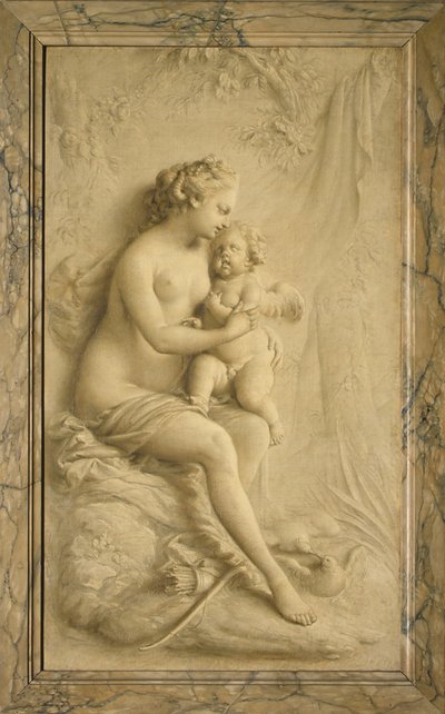 Venus og Amor af Piat Joseph Sauvage