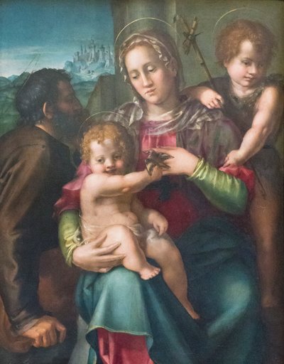 Hellig familie med den unge Johannes Døberen af Pier Francesco Foschi