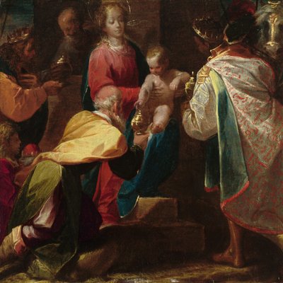 Magiernes tilbedelse, ca. 1600. af Pier Francesco Mazzucchelli
