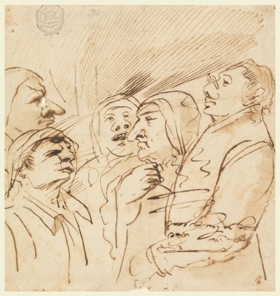 Fem groteske figurer af Pier Francesco Mola