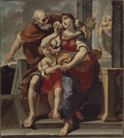 Hagar forlader Abrahams hus af Pier Francesco Mola