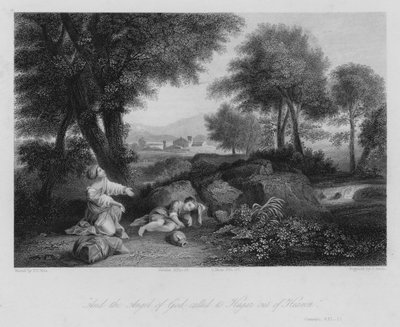 Hagar i ørkenen, 1. Mosebog XXI af Pier Francesco Mola