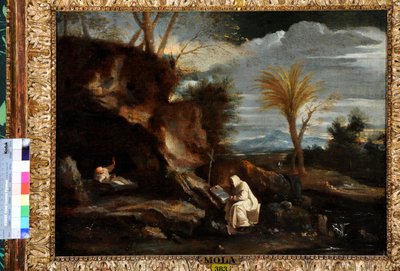Landskab med to karteusiske munke (olie på lærred) af Pier Francesco Mola