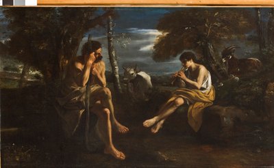 Mercury sætter Argus i søvn, ca. 1645-55 af Pier Francesco Mola