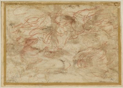 Englen, der viser sig for Hagar i ørkenen, ca. 1660 (rødkridt på papir) af Pier Francesco Mola